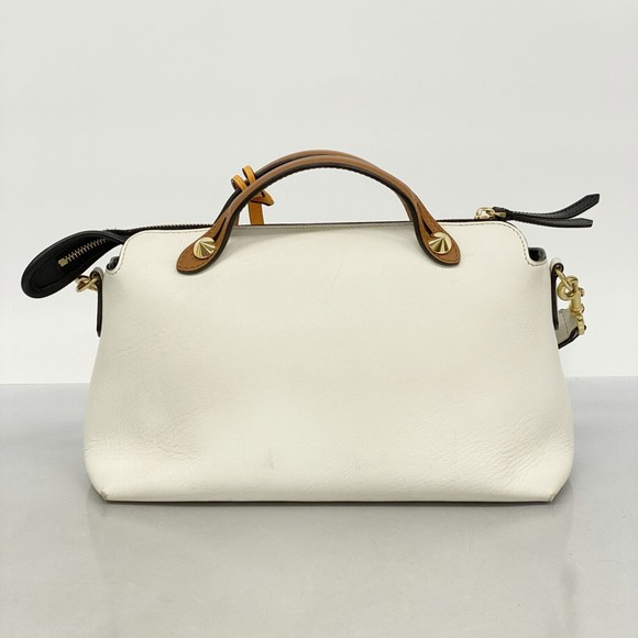 Fendi By the Way Leather Handbag in White, Brown, and Orange for Women - Picture 12 of 12